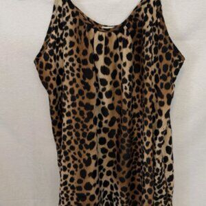 Leopard Animal Print Lace Edge Camisole Tunic y2k